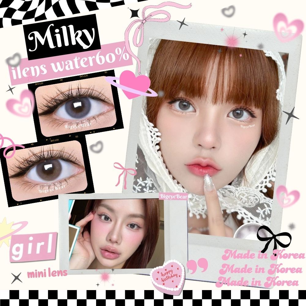 Milky ตาหวาน สายธรรมชาติ มินิ 14.0 กรองแสงUV คอนแทคเลนส์ Ilens ค่าน้ำ 60% นำเข้าจากเกาหลี รับตรงจากแ