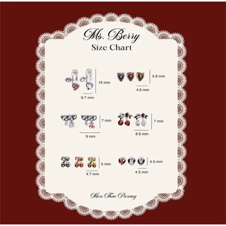 More Than Piercing: MP16 Cherry Bowie *waterproof* (Ms.Berry Collection) (1 pc) จิวหู/ต่างหู