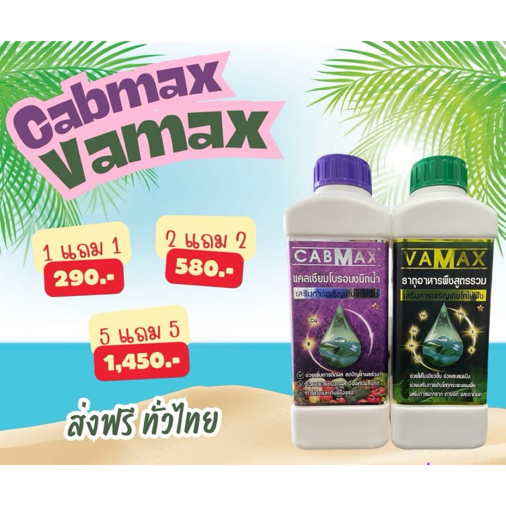 ปุ๋ยน้ำสูตรเข้มข้น Cabmax Vamax ธาตุอาหารเข้มข้น ใช้น้อยแต่ได้ผลมาก