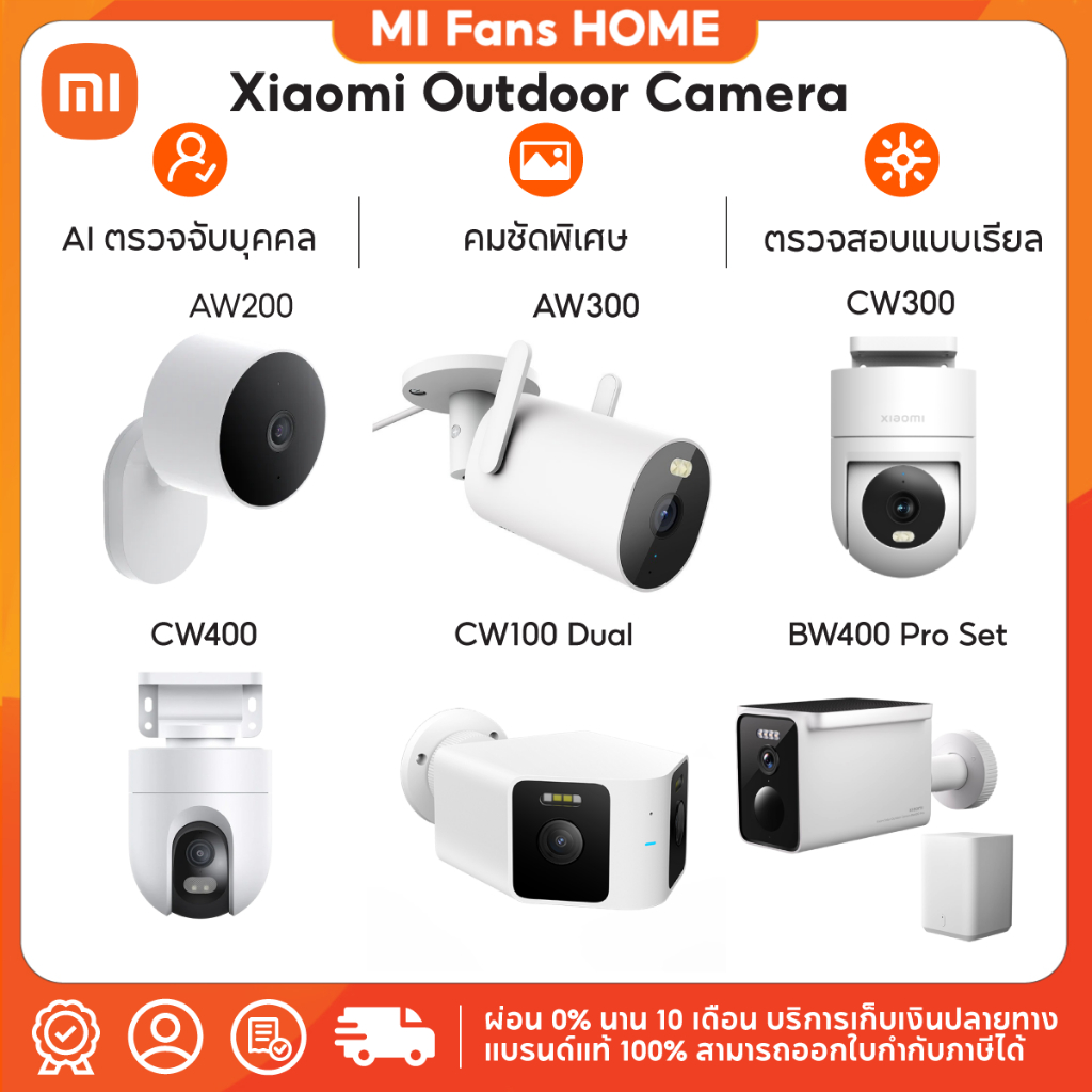 (รับประกันศูนย์ไทย 1 ปี) Xiaomi Outdoor Camera AW 200 / AW 300 / CW 300 / CW 400 / CW100 Dual / BW 4