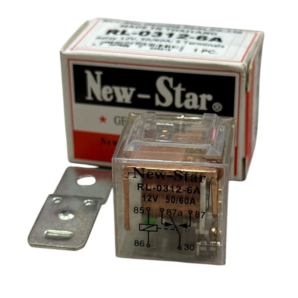 รีเลย์ 12Volt 2 หน้า / รีเลย์ 2 contact / Relay 12 Volt 2 Contact 60A New star Made in Thailand