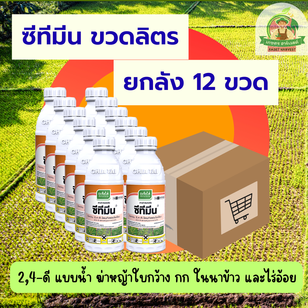 ยกลัง ซีทีมีน 1 ลิตรx 12 ขวด 2,4-ไดเมทิลแอมโมเนียมน้ำ เจียไต๋