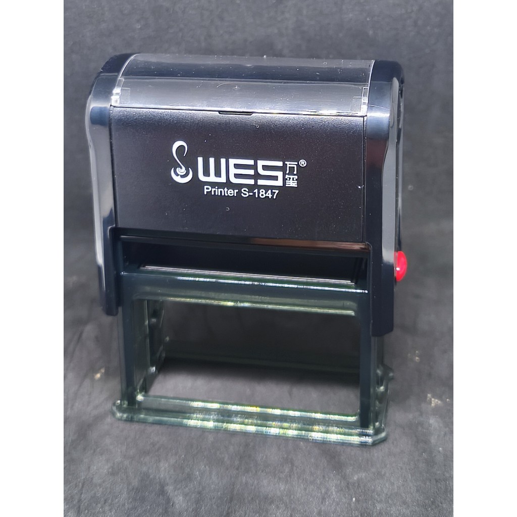 ตรายางสั่งทำหมึกในตัว wess ขนาด 18×47 มม.