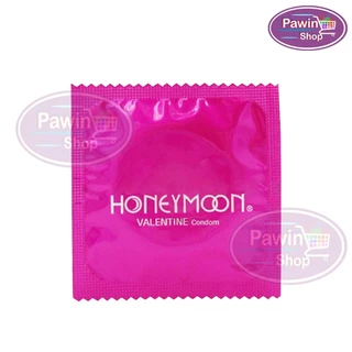 Honeymoon Valentine ถุงยางอนามัย ฮันนีมูน วาเลนไทน์ ขนาด 52 มม. บรรจุ 100 ชิ้น [1 กล่อง สีแดง] JJ 5262 ถุงยาง Condom