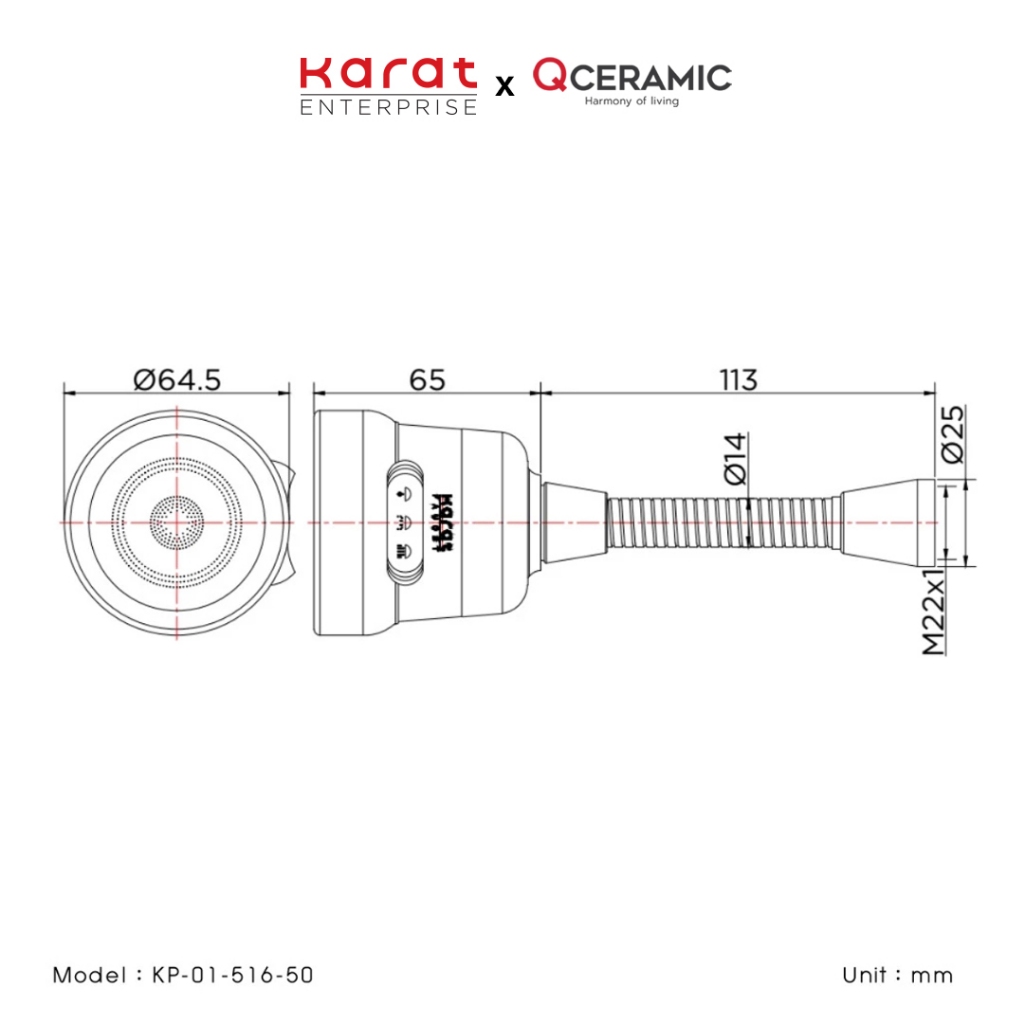 Karat Faucet ปากกรองเอนกประสงค์แบบปรับน้ำ 3 ฟังก์ชั่น รุ่น KP-01-516-50 - รูปที่ 3