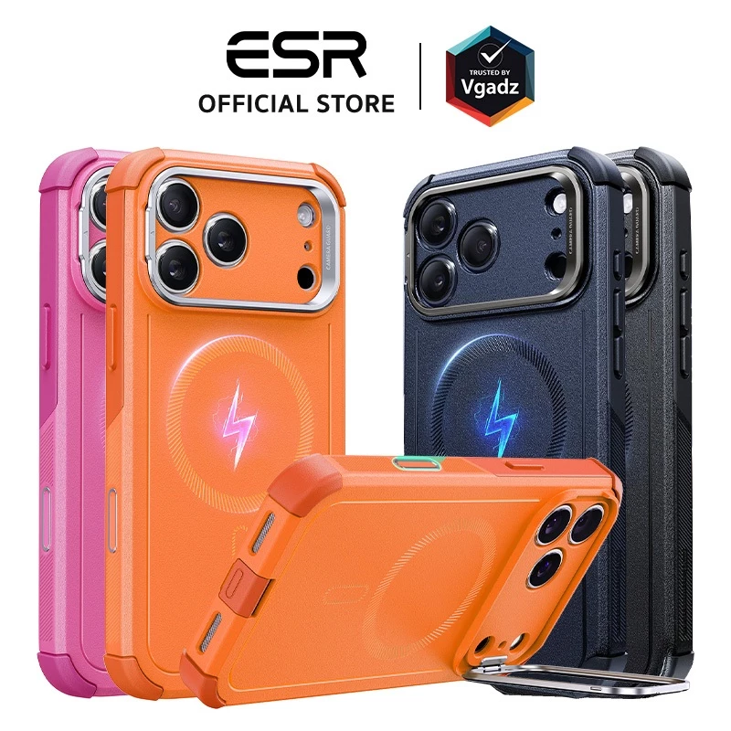 ESR เคสสำหรับ iPhone 17 / Air / 17 Pro / 17 Pro Max รุ่น Cyber Tough Case with Stash Stand (Camera Control Button)