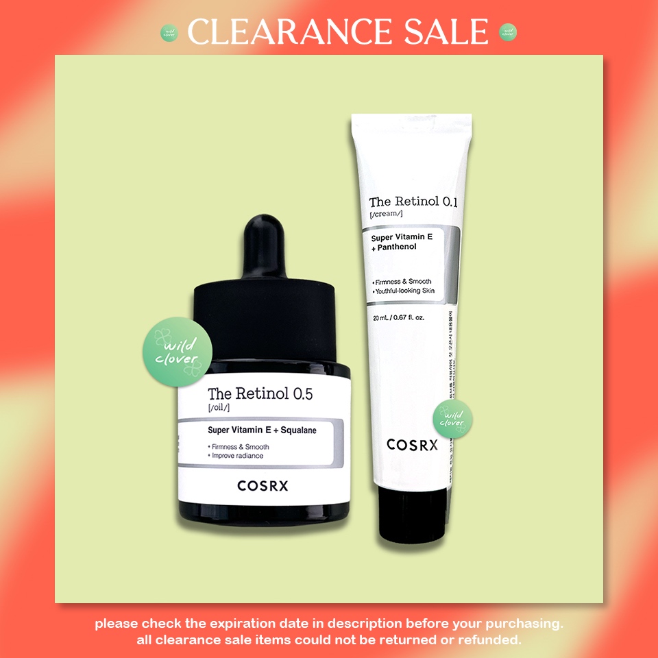 🍀 COSRX : exp.08/26 แท้พร้อมส่ง the retinol 0.1 cream, retinol 0.5 oil 20ml sale