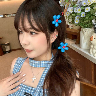 Cute 397 กิ๊บติดผม กิ๊บหนีบผม ดอกไม้สีฟ้าสไตล์เกาหลี ราคา/1ชิ้น