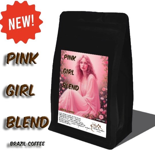 BRAZIL COFFEE PINK GIRL BLEND เมล็ดกาแฟคั่ว Arabica กาแฟชงนม กาแฟเบลน 63