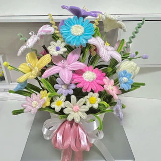🌻กระถางดอกไม้ลวดกำมะหยี่✨️ของขวัญรับปริญญา วาเลนไทน์ วันเกิด โอกาศต่างๆ🌹🌷🌻