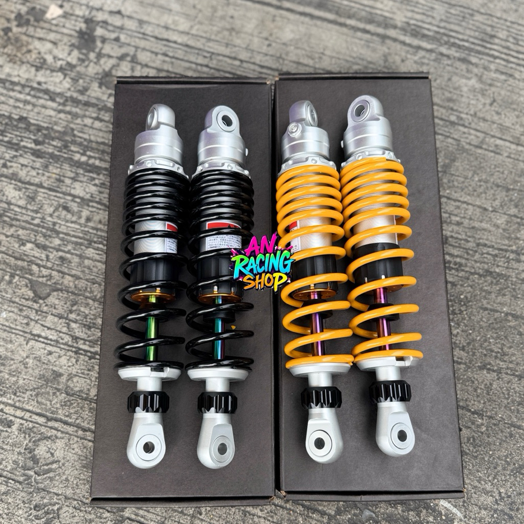 โช๊คหลังแต่ง แกนรุ้ง ความสูง 320 มิล ใส่เวฟ100/110i/125r-s-บังลม/125i ปลาวาฬ-LED/ดรีม #โช๊คหลังเวฟ