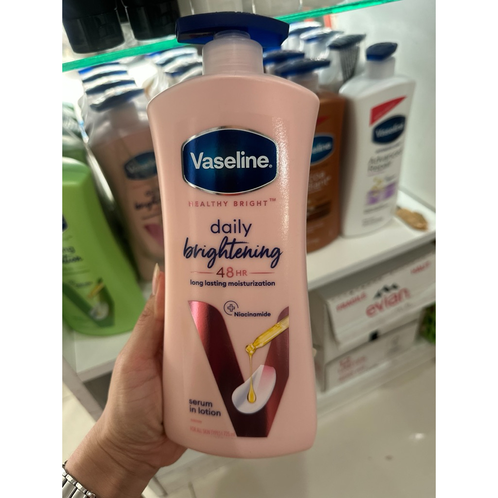Vaseline Healthy Bright Daily UV Brightening Lotion 725ml. วาสลีนสีชมพู ของแท้