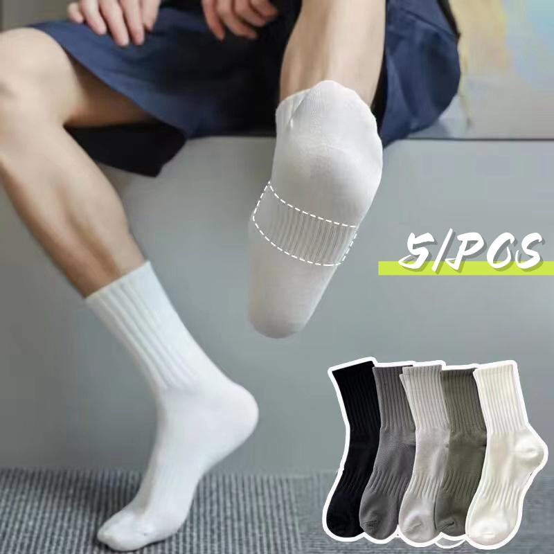ถุงเท้าทำงาน สีพื้น ผ้านิ่ม ดูดซับเหงื่อ แฟชั่น สไตล์เกาหลีKorean breathable socks cotton socks solid color socks