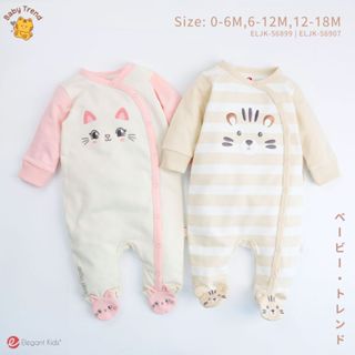 Elegant Kids ชุดนอนคลุมเท้าลูกชาย/ลูกสาว 6-24เดือน ชุดหมีคลุ…