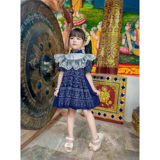 ชุดไทยเดรสลูกสาว🌸 ตกแต่งด้วยลูกไม้สวย น่ารักมาก🌸