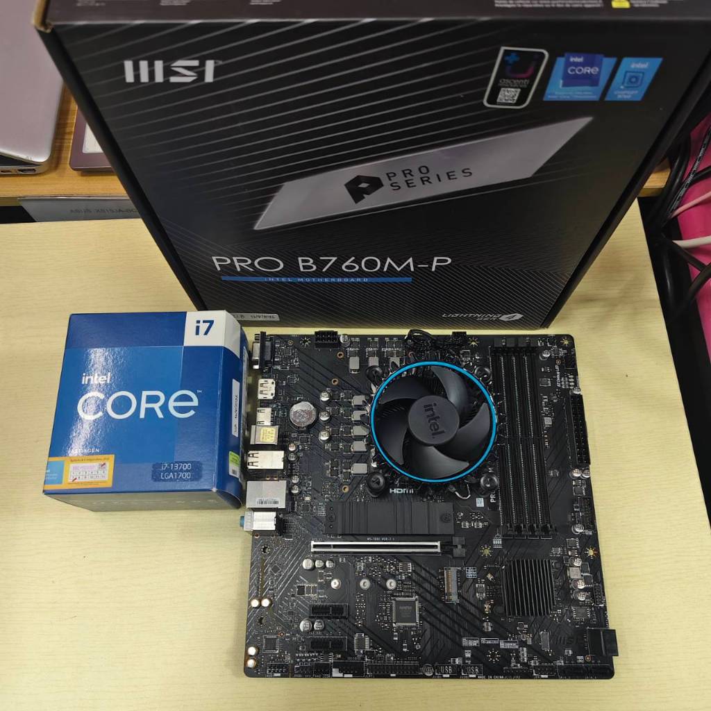 CPU + M/B Core i7-13700 (1700) + M/B MSI RPO B760M-P DDR 5 ประกัน J.I.B 16/8/2026