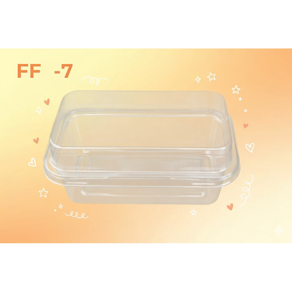 FF7 กล่องเบเกอรี่พร้อมฝา | 50 ชิ้น ขนาด 6x12x6 cm. (เทียบP-39)