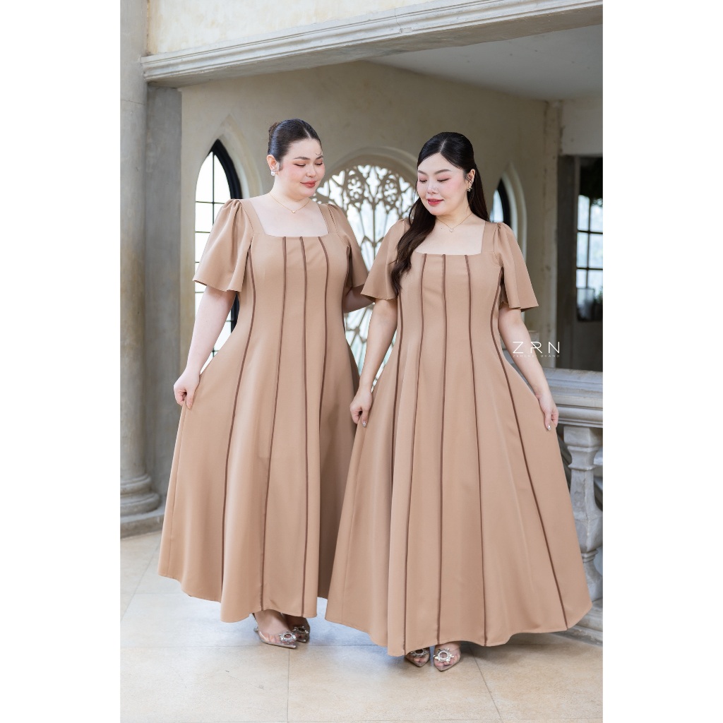 Freya dress 👗 Maxi dress รุ่นใหม่ ตัดต่อกุ้นเพิ่มความเจ้าหญิง