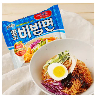 บะหมี่แห้งเย็นเกาหลี Paldo Bibimmyeon รสเผ็ดหวาน นำเข้าจากเกาหลี บะหมี่เผ็ด อาหารเกาหลีนำเข้า 비빔면