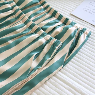 Muslin Pajamas Silk Satin รุ่น Fishy Feline (N5169 T5169) | ชุดนอนแม่ลูก