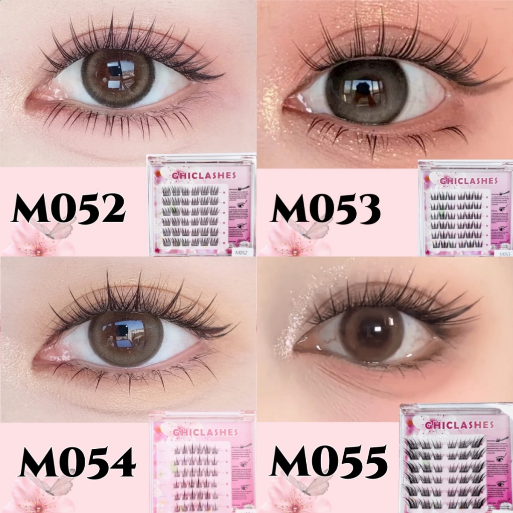 🇹🇭(ร้านไทย) ขนตาปลอมแบบช่อ มีกาวในตัว เลือกได้หลายขนาด ขนตาปลอมใส่ทำงาน ปาร์ตี้ ติดทนนานขนตาสายฝอ
