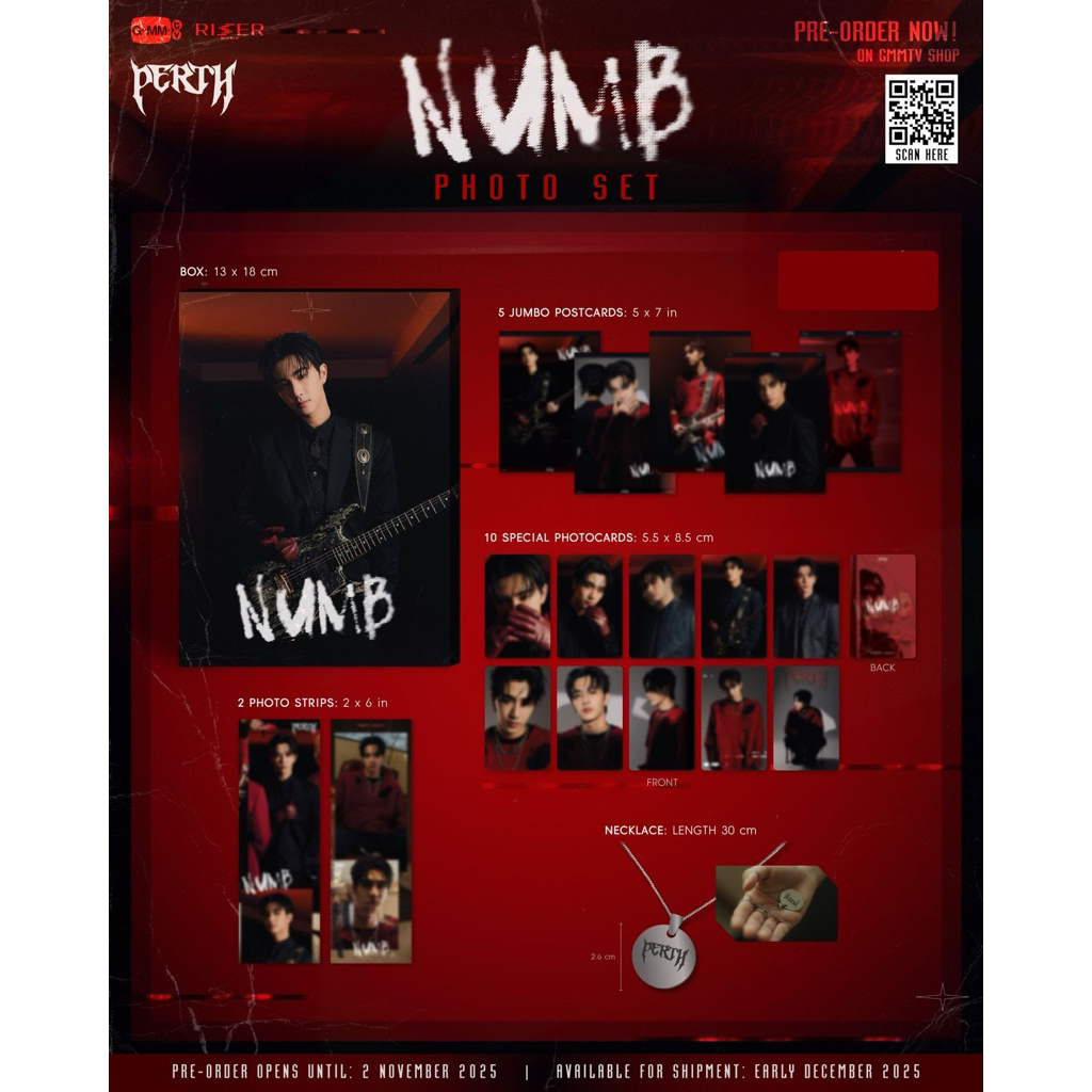 (รอบพรี ทักแชทก่อนสั่งซื้อ) NUMB PHOTO SET | PERTH TANAPON  เซ็ตภาพมิวสิกวิดีโอเพลง ด้านชา (Numb) ขอ