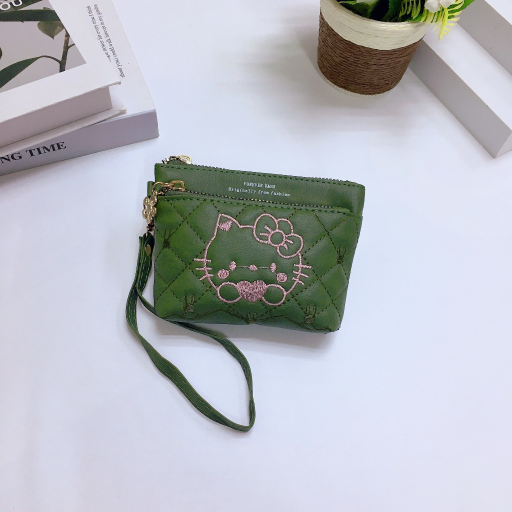 DQ84#BBสายคล้องมือเล็ก กระเป๋าสตางค์ผู้หญิงพร้อมสายคลองมือมี3ซิปกระเป๋ายาว5.5นิ้ว - รูปที่ 3