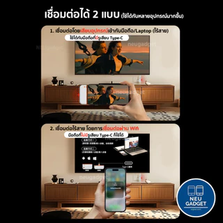 [ของแท้ มีประกัน❗️] อุปกรณ์แชร์หน้าจอไร้สาย 1080P HDTV to Type-C HDMI Wireless Transmitter Receiver รับสัญญาณถึง 50เมตร
