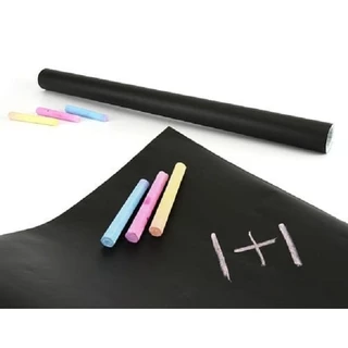 สติ๊กเกอร์กระดานดำติดผนัง 45x100cm เขียนลบได้ กระดานดำสติ๊กเกอร์ PVC กระดานสีขาว