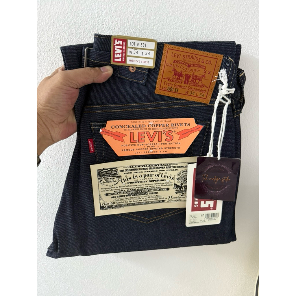 Levi’s 501 xx bigE ริมแดง เบลส์หลังหลังหลังหลังหลัง LVC 1937 👉 Made in Japan  Size 34/34 (ขนาดจริงดู