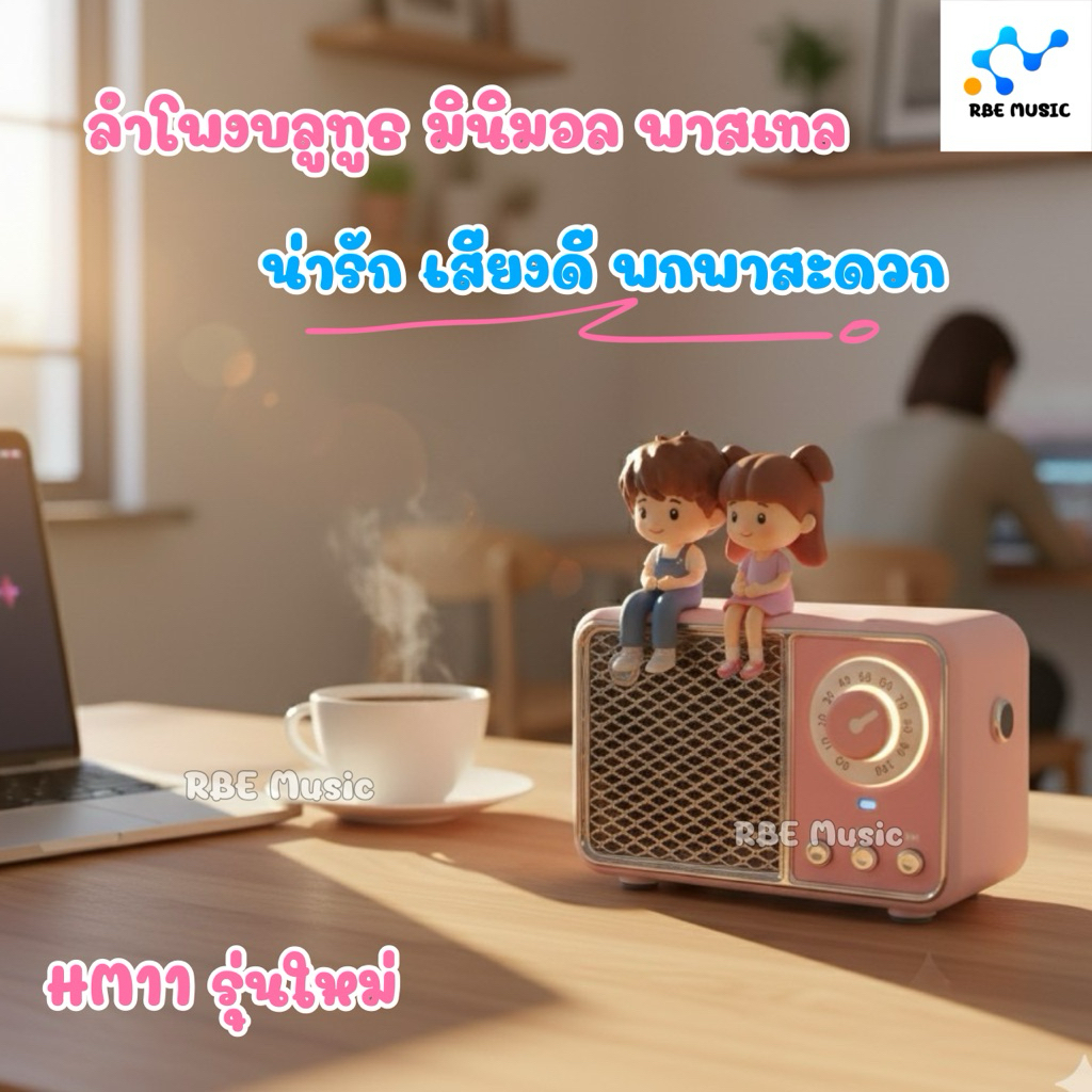 ลำโพงย้อนยุคลำาเสียงดี HM11 pro ลําโพงบลูทูธไร้สาย ใหม่ สไตล์มินิมอล วินเทจ สไตส์เรสโท  แบบพกพา ชาร์จได้ของขวัญ gift