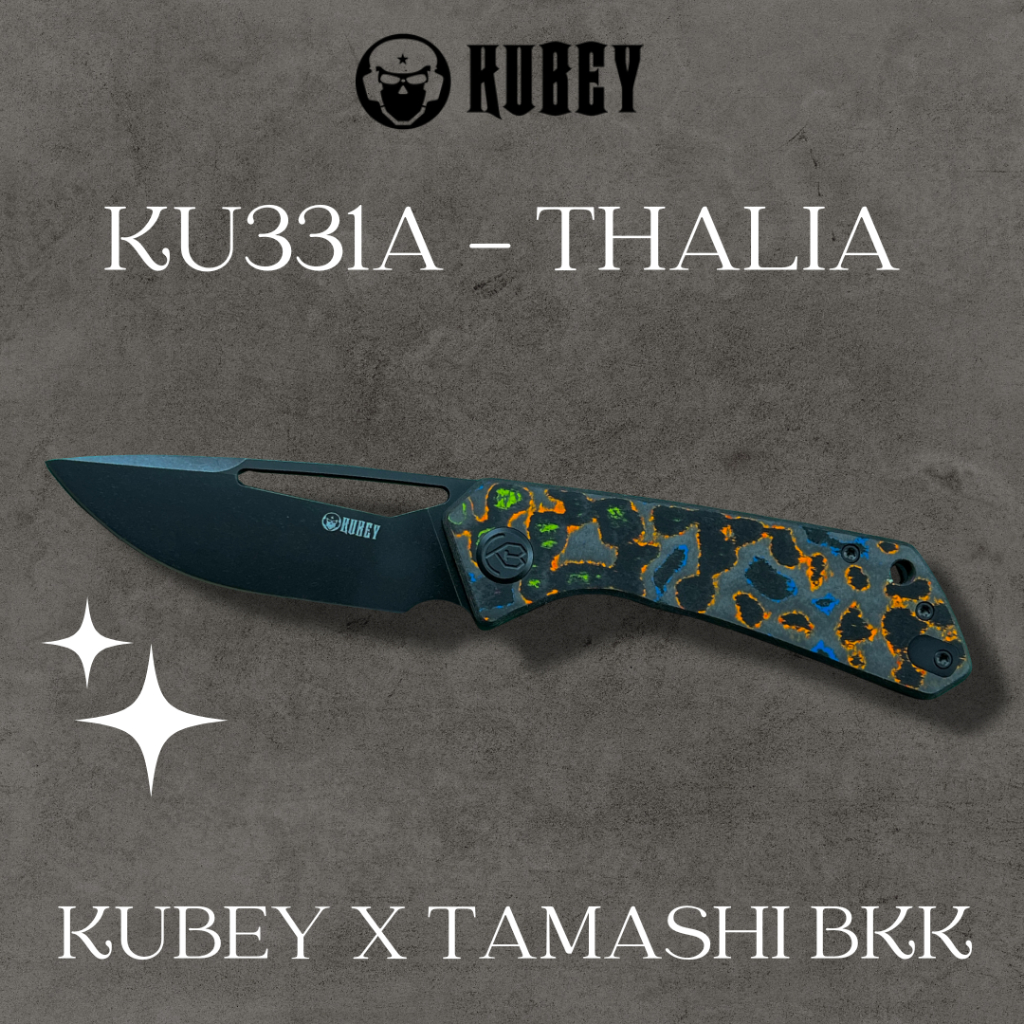 รุ่นพิเศษเฉพาะทามาชิ Kubey 331A - Thalia l สเปกเหล็ก M390 l ด้ามจับ Camo carbon 80'S