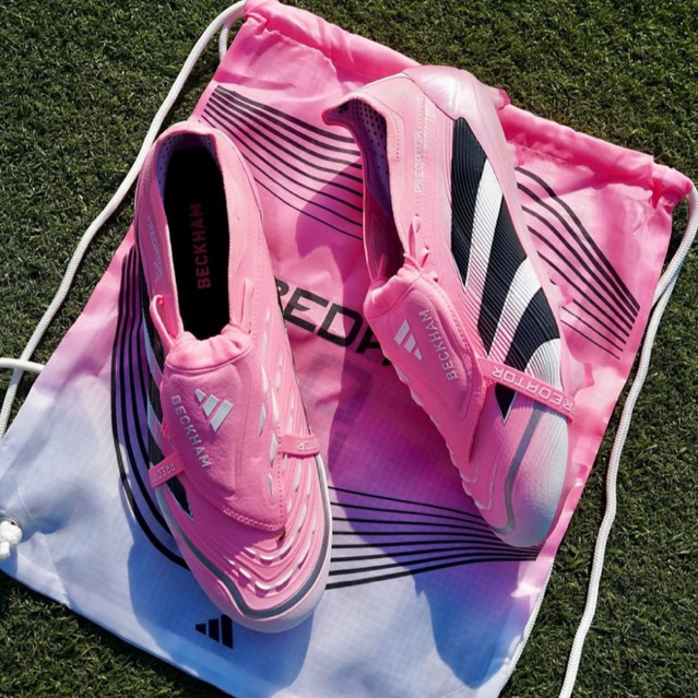 Adidas Predator ELITE FT FG David Beckham 🏴󠁧󠁢󠁥󠁮󠁧󠁿 (ชมพู x ดำ) Pink x Core Black ตัวท็อปของแท้ ราคาเต