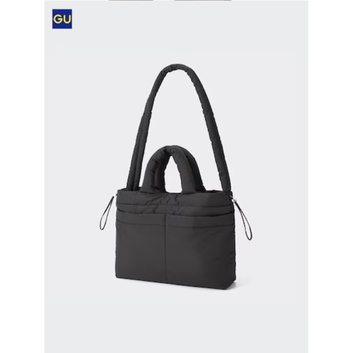 GU แท้ 100% Puff Drawstring Shoulder Bag กระเป๋าผ้าไนล่อน