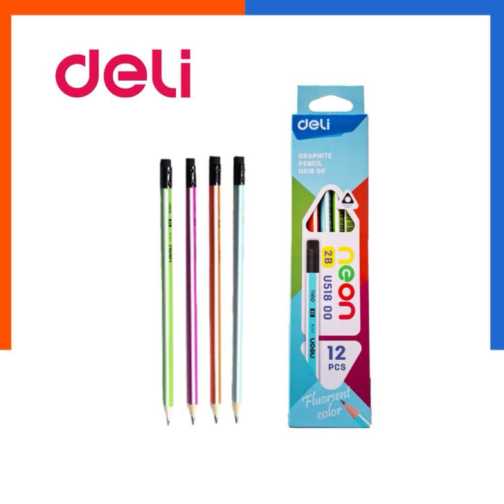 ดินสอฝึกเขียนสามเหลี่ยม ดินสอหัดเขียน Deli U51800 2B [1แท่ง] ดินสอจับไม่ปวดมือ เดลี่ พร้อมส่ง มีเก็บปลายทาง US.Station