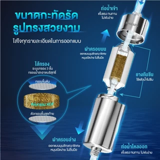 Philips water AWP1775CH สีเงิน กรองน้ำ ฝักบัว ไส้กรองฝักบัว ตัวกรองน้ำประปาสำหรับอาบน้ำ กรองได้50,000L