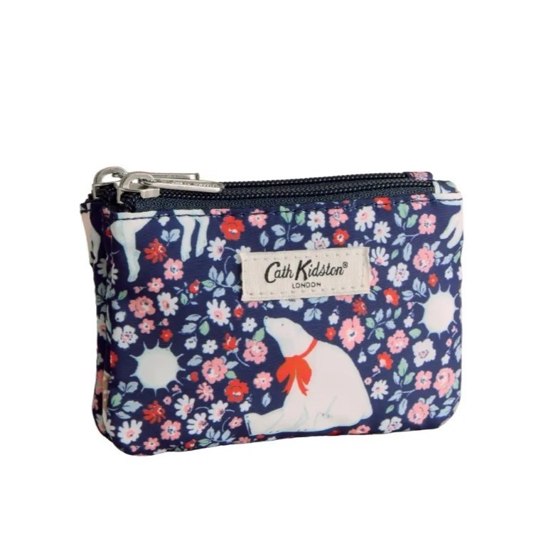 Cath Kidston Female Double Zip Purse Polar Ditsy Navy