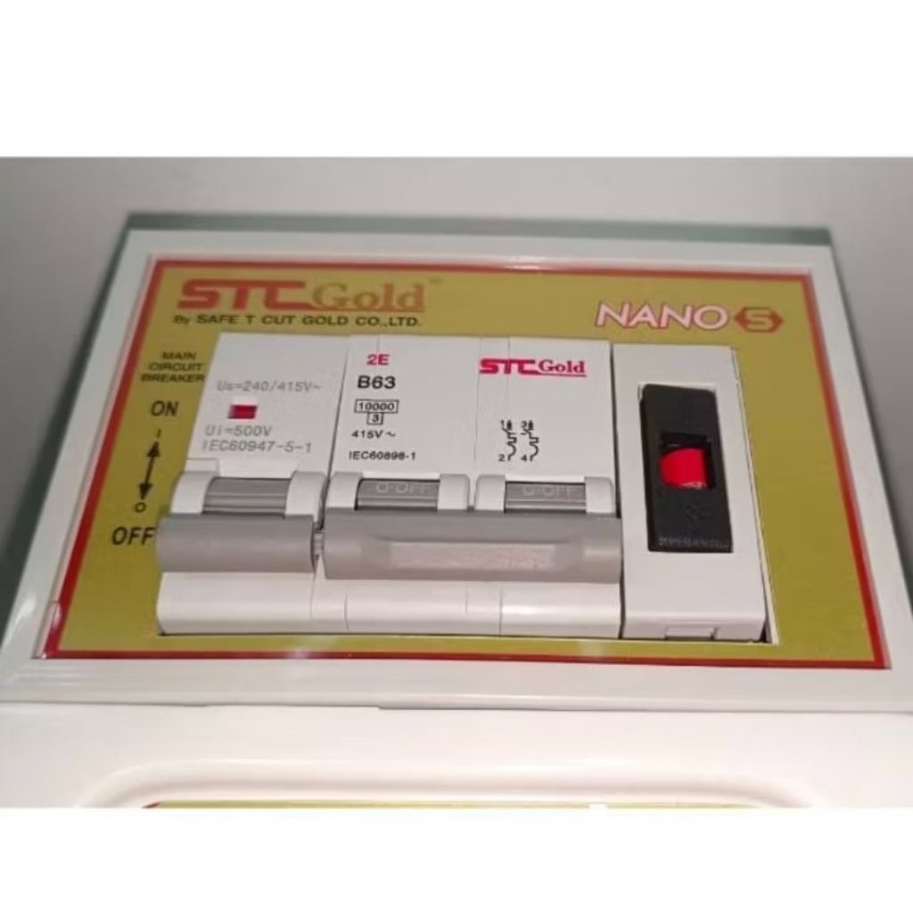 เซฟทีคัท63A NANO STC GOLD NANO S 2P 63A 220V 50HZ เครื่องตัดกระแสไฟฟ้ารั่วลงดินอัตโนมัติ