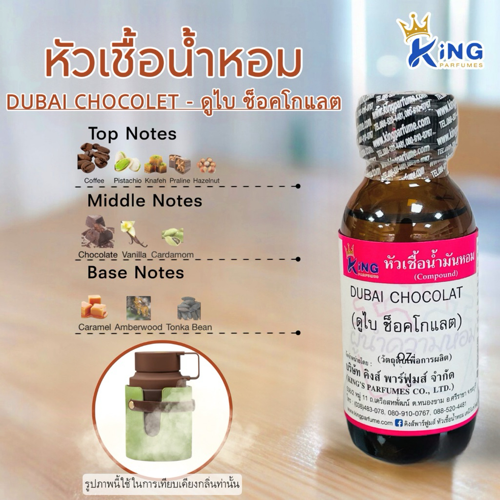 หัวเชื้อน้ำหอม กลิ่น ดูไบ ช็อคโกแลต DUBAI CHOCOLAT ขนาด30ml.