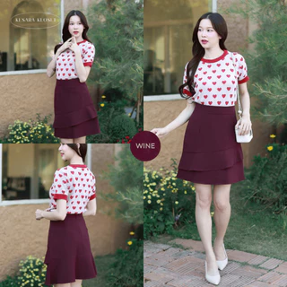 กระโปรงทำงานเอวสูง ทรงระบาย 2 ชั้น ยาว19' Aster Skirt
