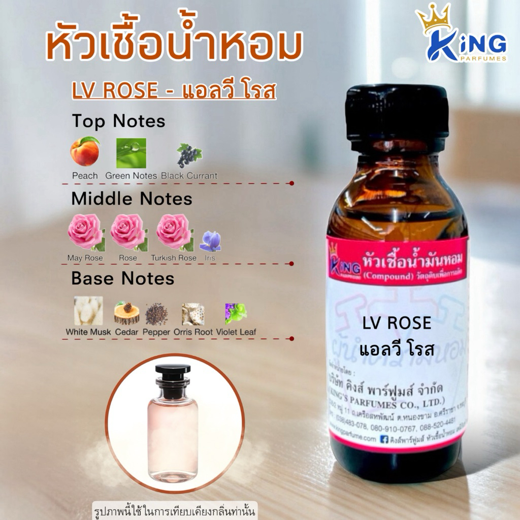 หัวเชื้อน้ำหอม ขนาด 30-100ml. กลิ่น LV ROSE เเอลวี โรส