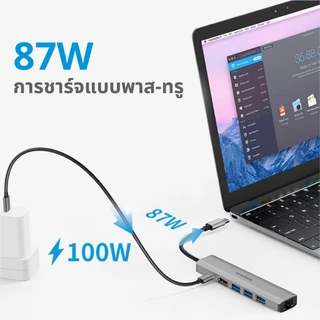 Idigital Type C HUB Adapter, ฮับ USB C, USB 3.0, HDMI 4K, 1000Mbps RJ45, PD100W, SD TF, สำหรับแล็ปท็อป, Macbook