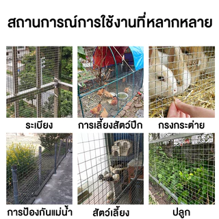 ยกม้วน30m 🔥 ตา1" 1/2'' ลวดตาข่ายสี่เหลี่ยมชุบกัลวาไนซ์ ตะแกรงกรงไก่นก G รั้วตาข่าย ตาข่ายลวดเอนกประสงค์ปูพื้นผนัง 1.4mm