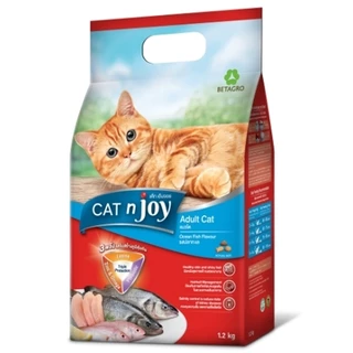 [จัดส่งจากคลัง] CAT N JOY แค็ทเอ็นจอยอาหารแมวโตรสปลาทะเลรวมมิตร 1.2กก. [8859104000483]