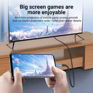 ตัวแปลงสายเคเบิล Type Cเป็น HD 4K 60Hz Type-C โทรศัพท์เป็น HDTV เข้ากันได้กับมือถือรุ่นใหม่ 2เมตร