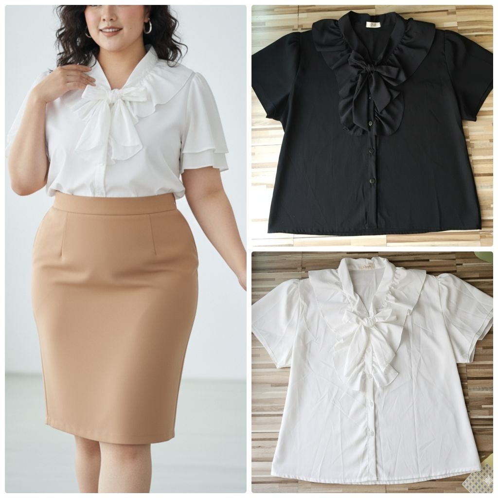 เสื้อไซส์ใหญ่ เสื้อคนอ้วน สื้อผ้าไซส์ใหญ่ผู้หญิง Plus Size เสื้อผ้าคนอ้วน อก 60" นิ้ว