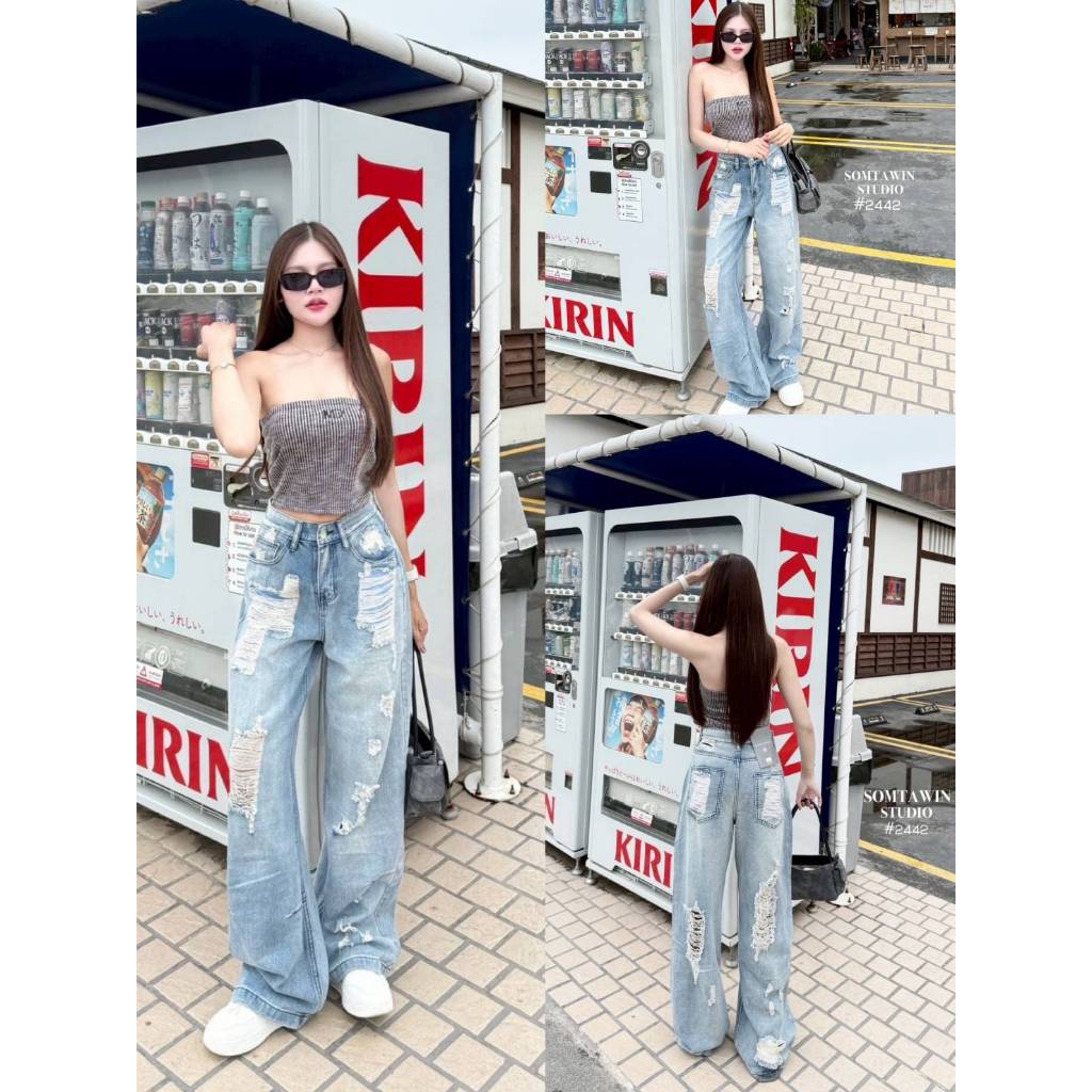 【SOMTAWIN】 STW 2442 “JEANS”มาใหม่ค่า ขาดเซอร์สุดใจทั้งด้านหน้าและด้านหลังจ้า รุ่นนี้ งานตรงไซต์นะคะ