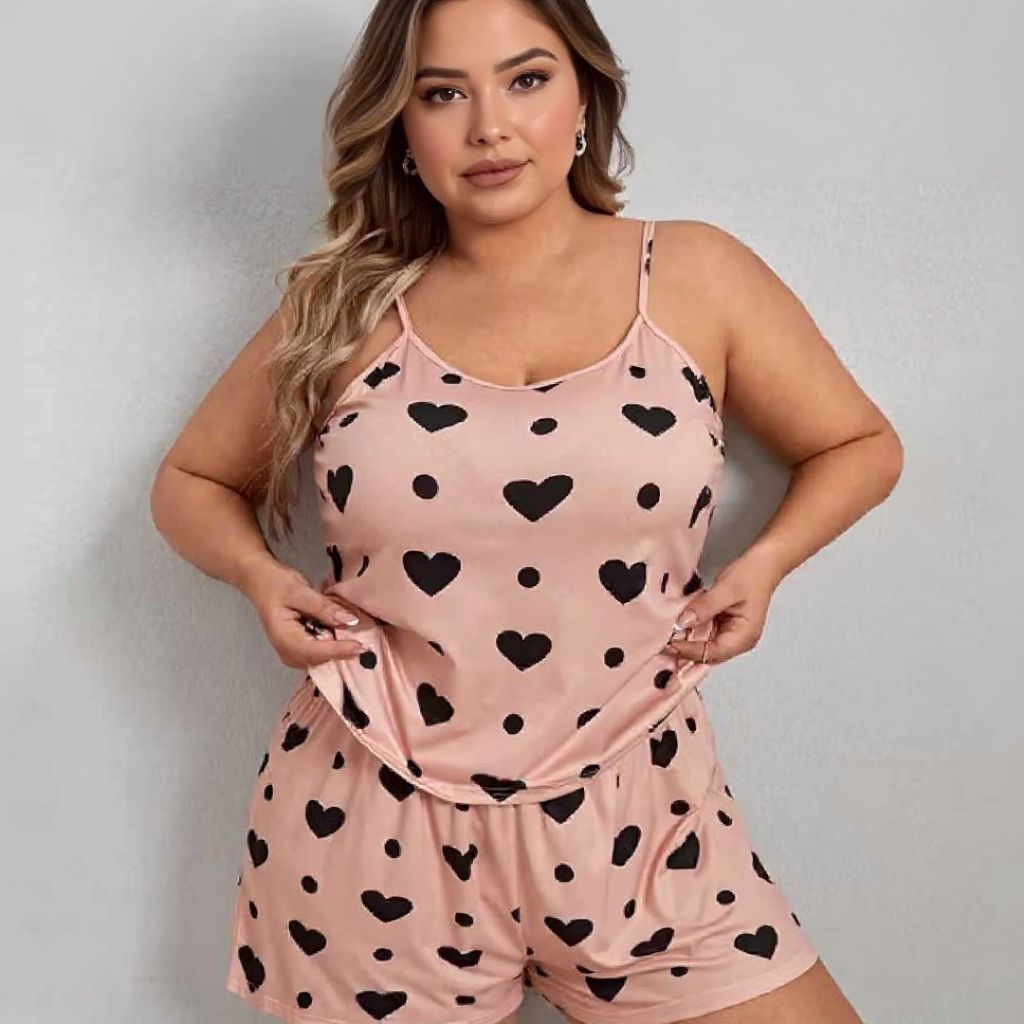 DADABRA รหัส PJ01 ชุดนอนคนอ้วน ชุดนอนไซส์ใหญ่ ชุดเซตคนอ้วน ผ้าสแปนเด็กซ์สบายๆ อก 40-76 นิ้ว ใส่ได้ น้ำหนัก 60-150 kg - รูปที่ 2