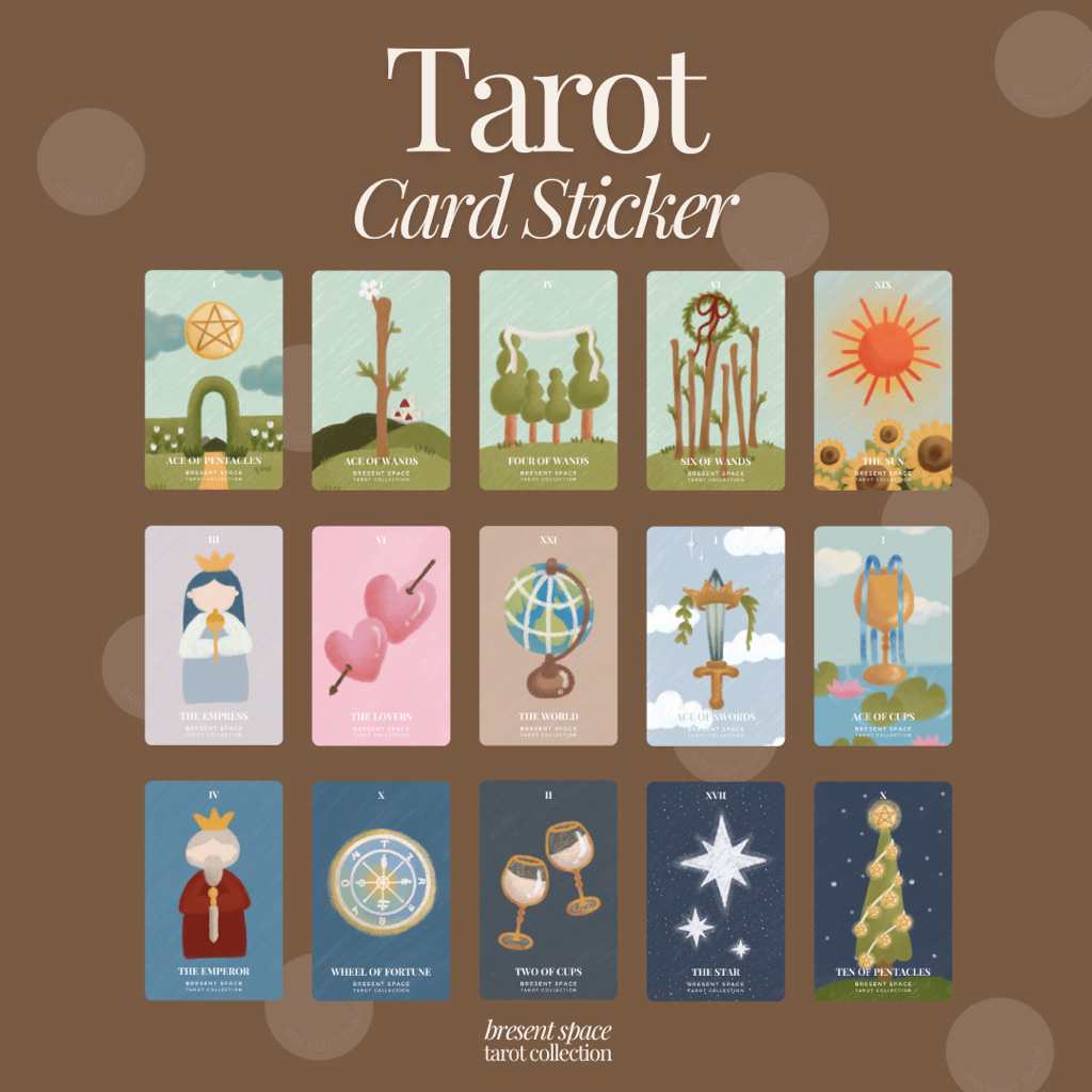 BRESENT SPACE: Tarot Card Sticker 🔮👏🏻✨ สติกเกอร์ติดบัตร ไพ่ยิปซี ไพ่ทาโร่ต์