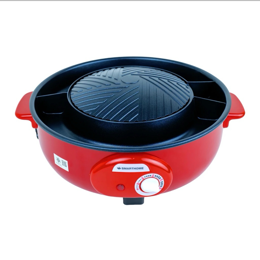 สมาร์ทโฮม เตาบาร์บีคิวสุกี้แยกน้ำ รุ่น SM-EG1300 สีแดง